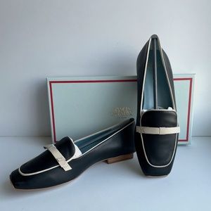 Frances Valentine Black Leather Loafers